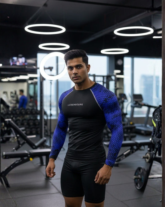 Hexa Blue Dual-Sleeve Compression