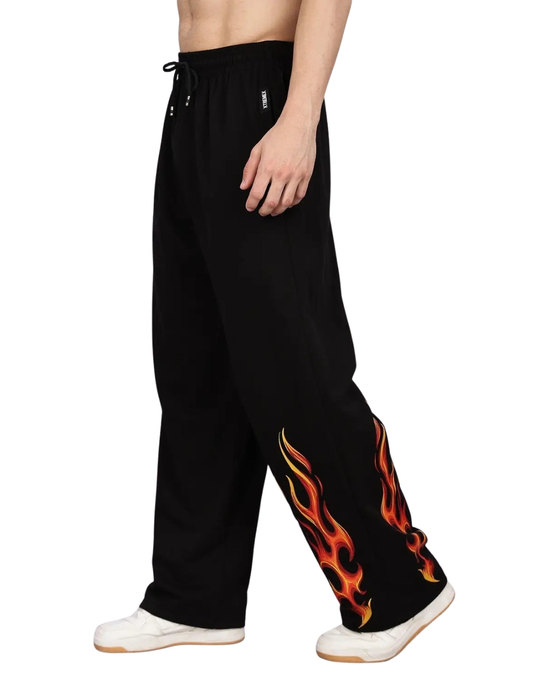 HEAT UNISEX STRAIGHT FIT BAGGY TRACK PANTS