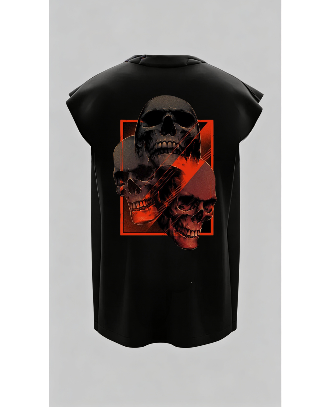 LUXENBOURG SKULL MATRIX COTTON OVERSIZED VEST