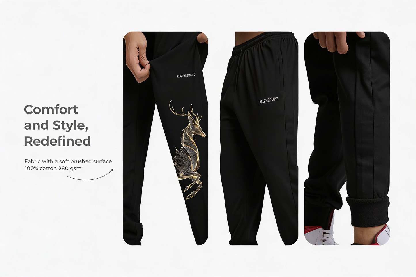 LUXENBOURG Blue Lion Cotton Baggy Jogger