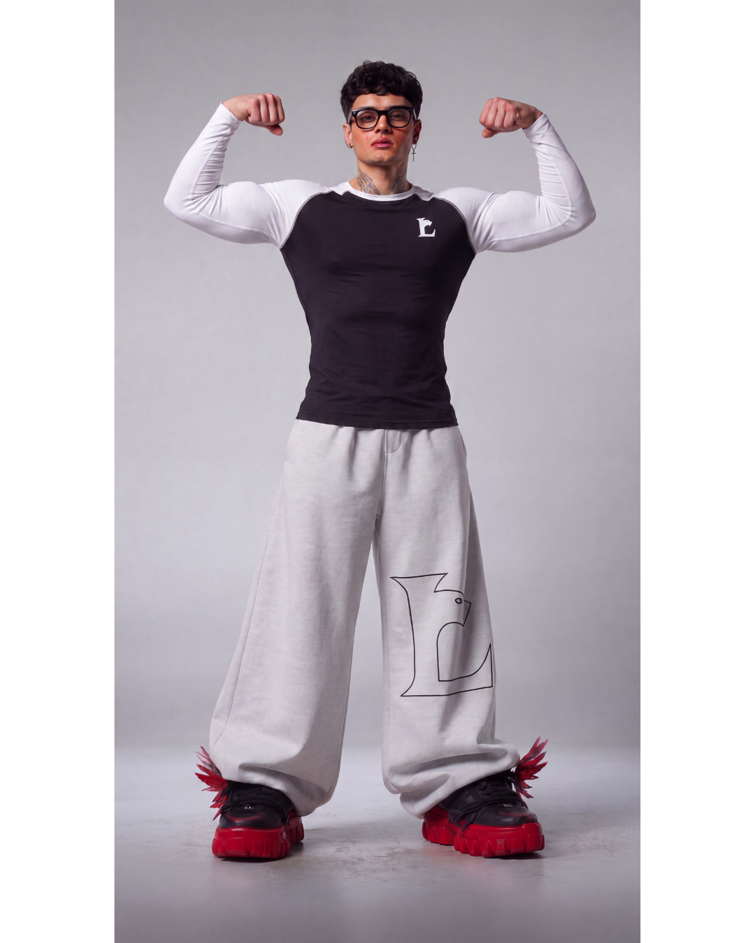 LUXENBOURG BLACK RAGLAAN COMPRESSION TEE