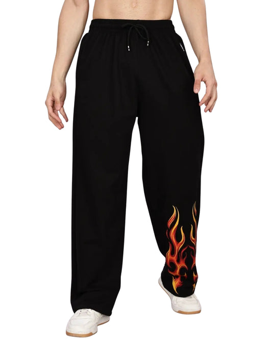 HEAT UNISEX STRAIGHT FIT BAGGY TRACK PANTS