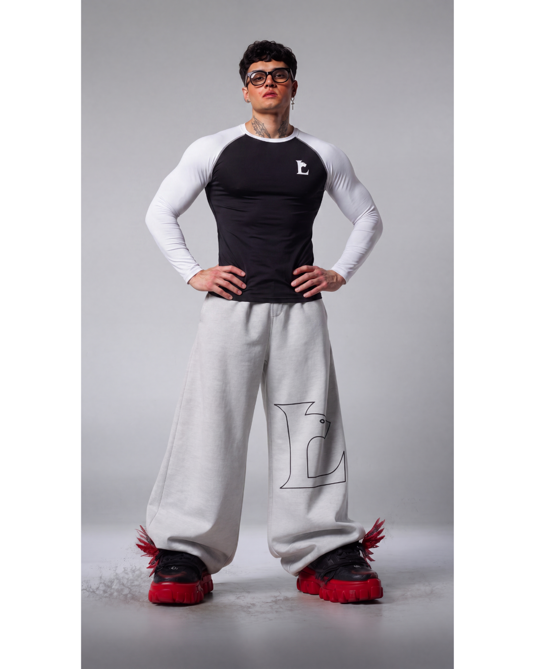 LUXENBOURG BLACK RAGLAAN COMPRESSION TEE