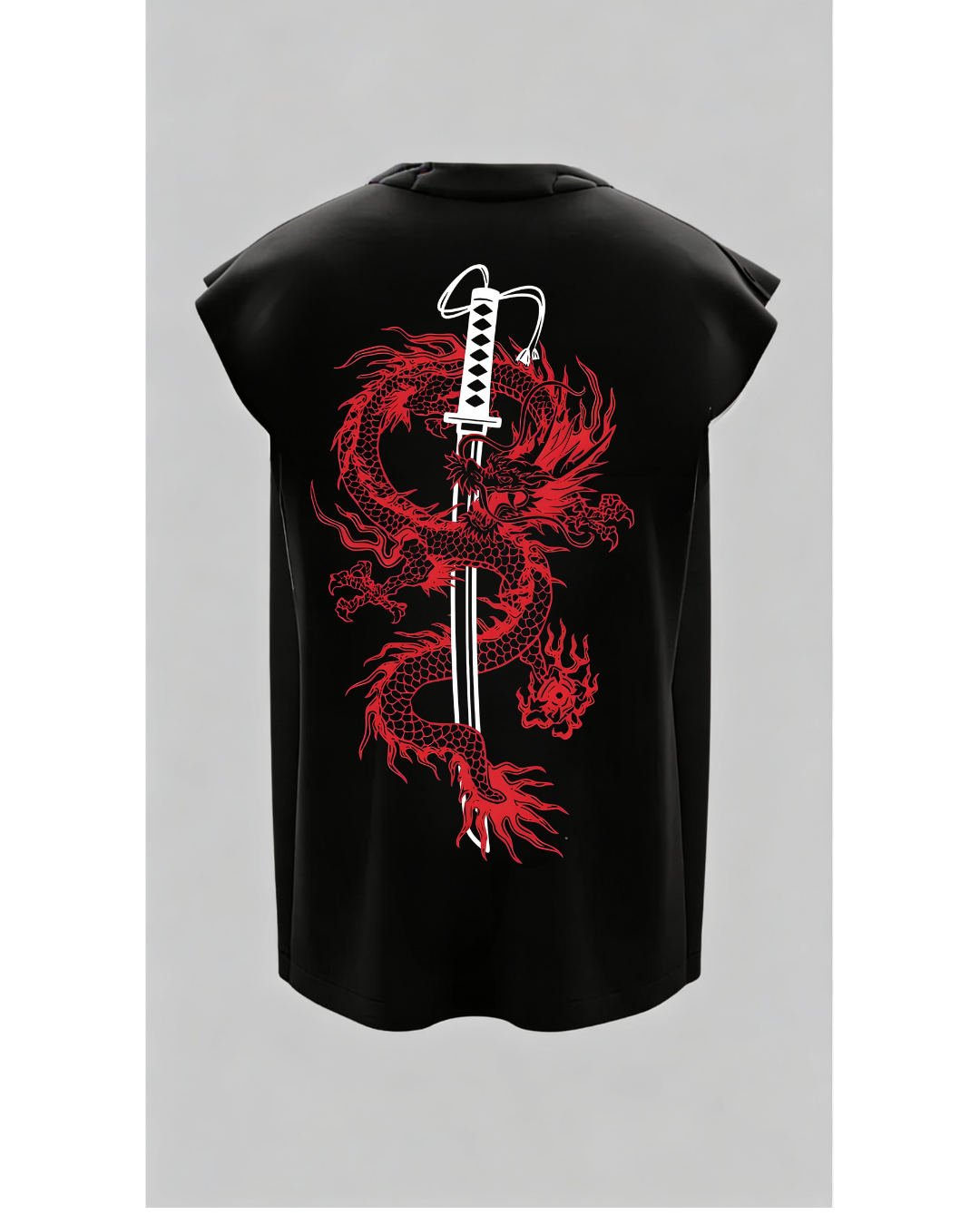 LUXENBOURG  DRAGON ASCENT COTTON OVERSIZED VEST