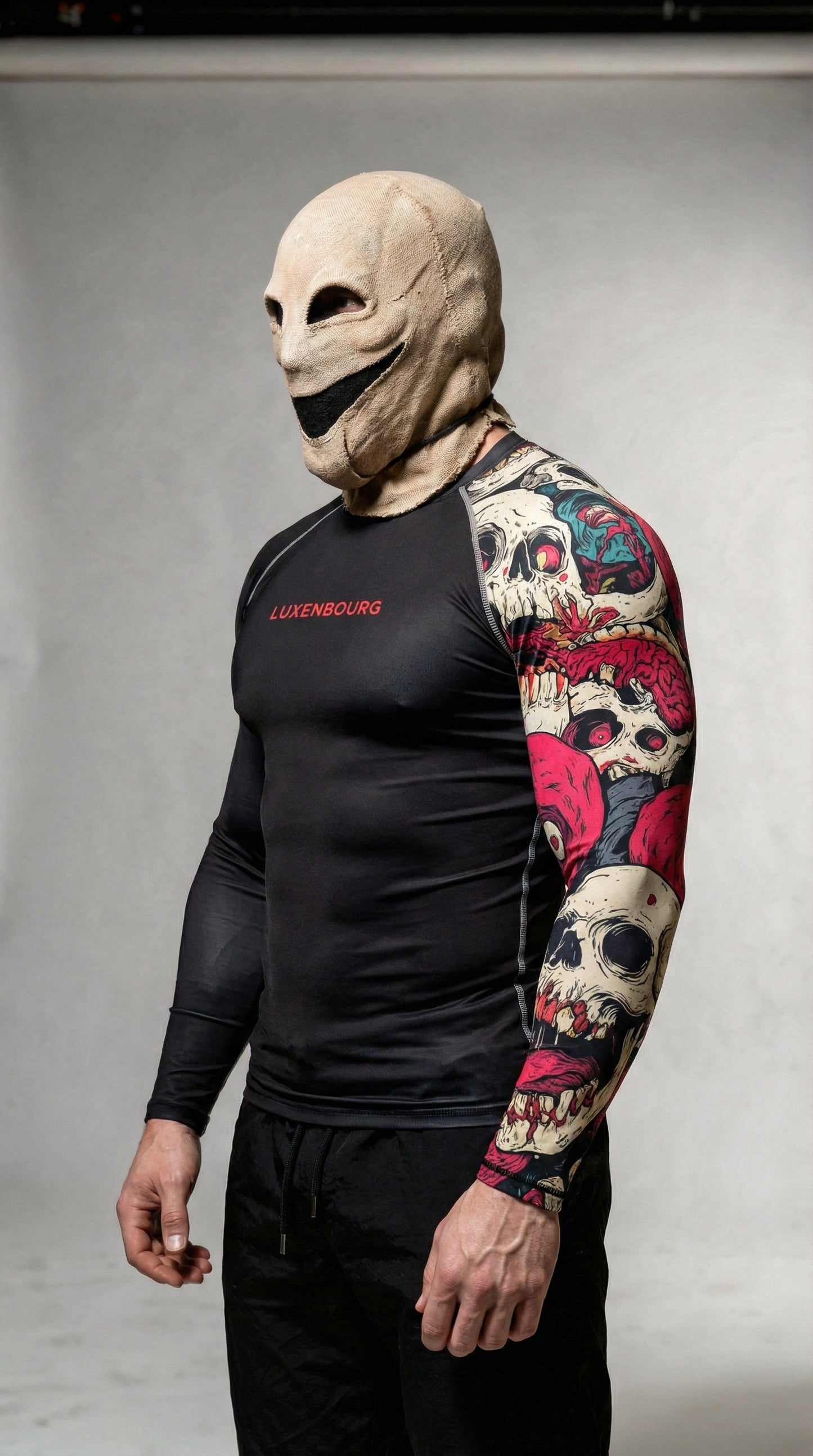 LUXENBOURG Dirty Skelliton Compression Tee
