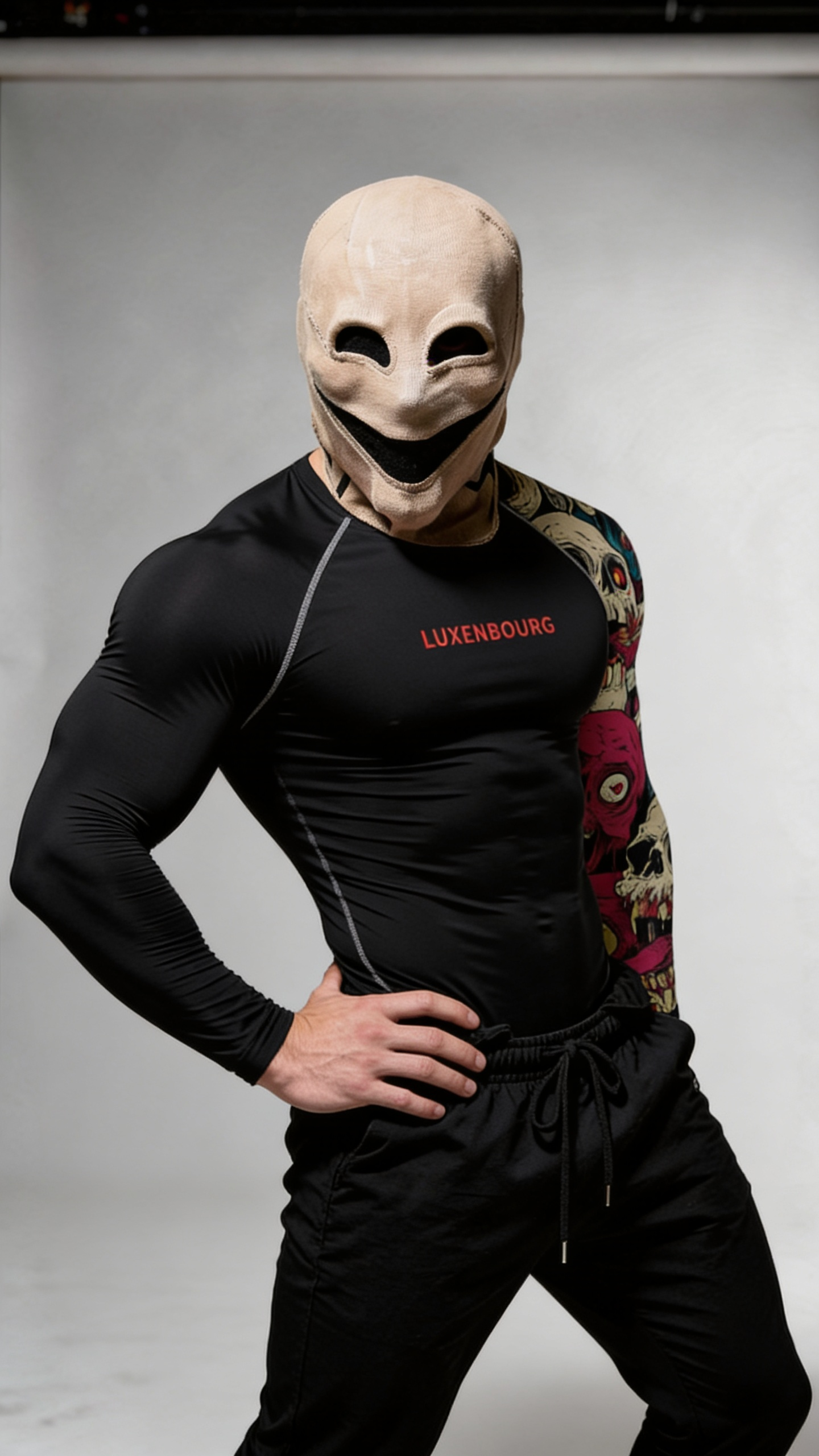 LUXENBOURG Dirty Skelliton Compression Tee