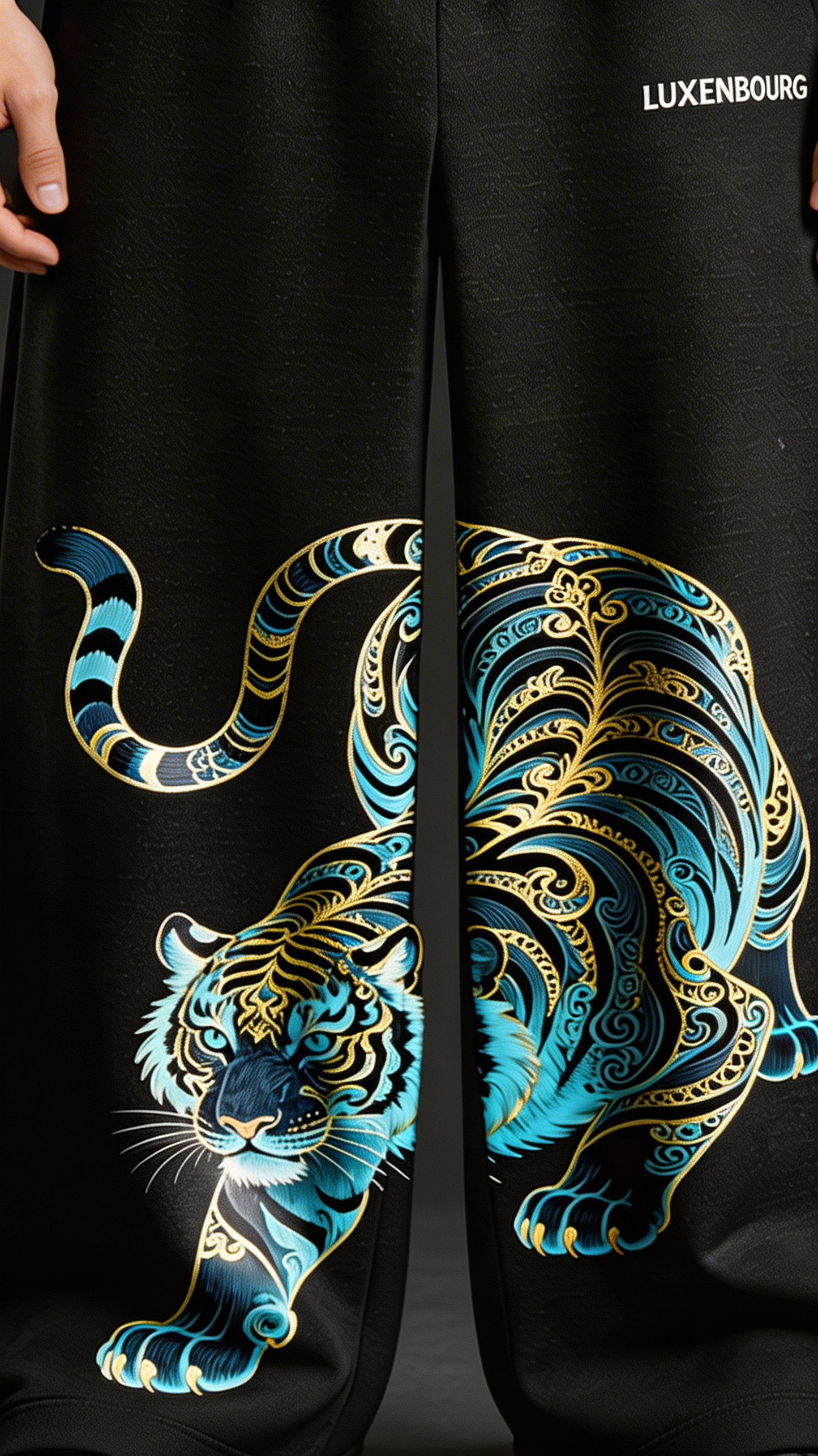 LUXENBOURG Blue Lion Cotton Baggy Jogger
