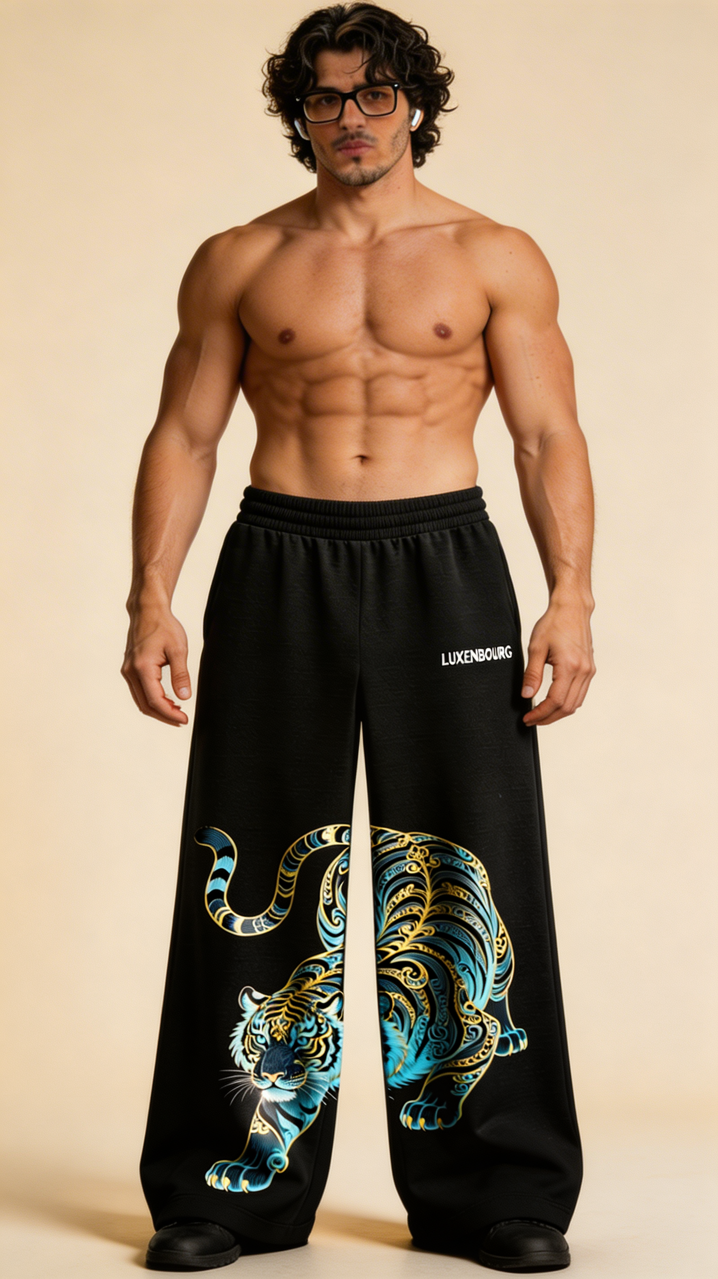 LUXENBOURG Blue Lion Cotton Baggy Jogger
