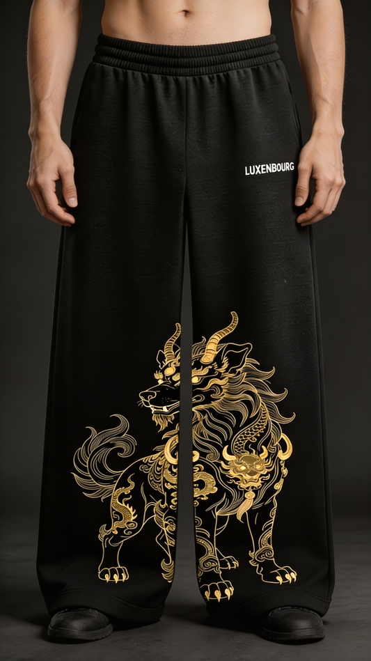 LUXENBOURG Golden Goat Cotton Baggy Joggers