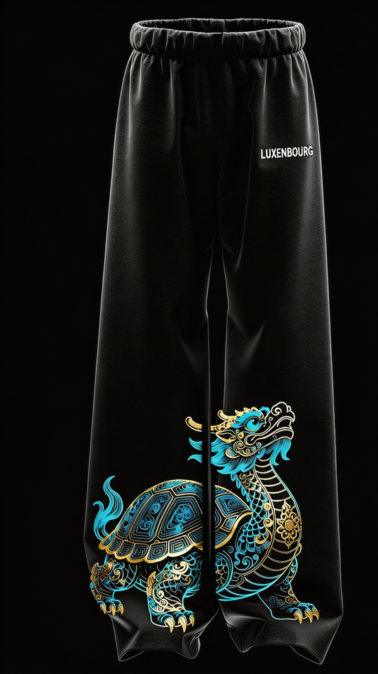 LUXENBOURG Green Turtle Cotton Baggy Joggers