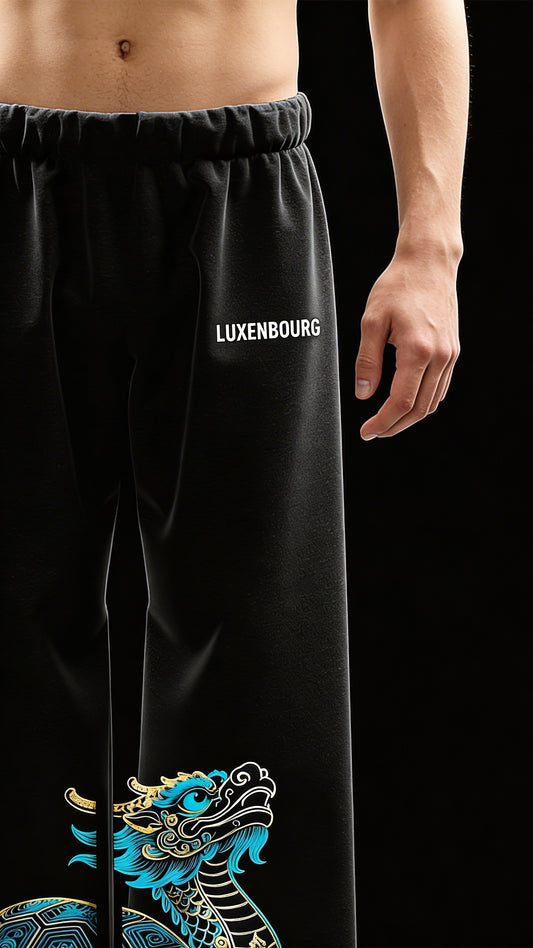 LUXENBOURG Green Turtle Cotton Baggy Joggers
