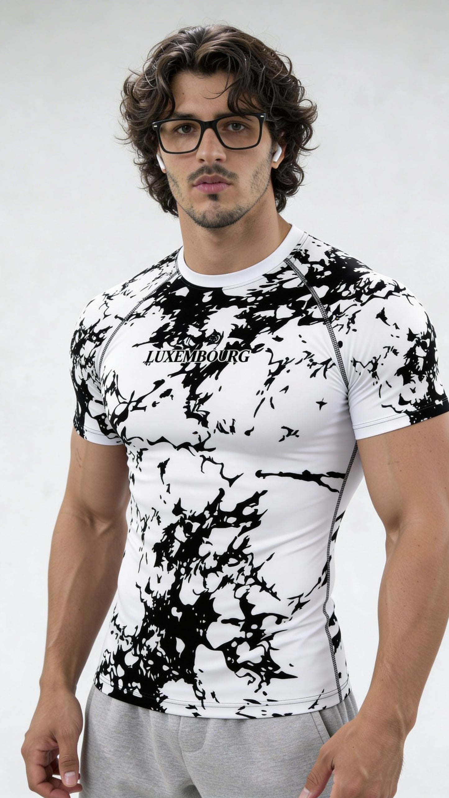LUXENBOURG Black and white Compression Tee