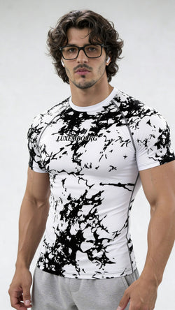 LUXENBOURG Black and white Compression Tee