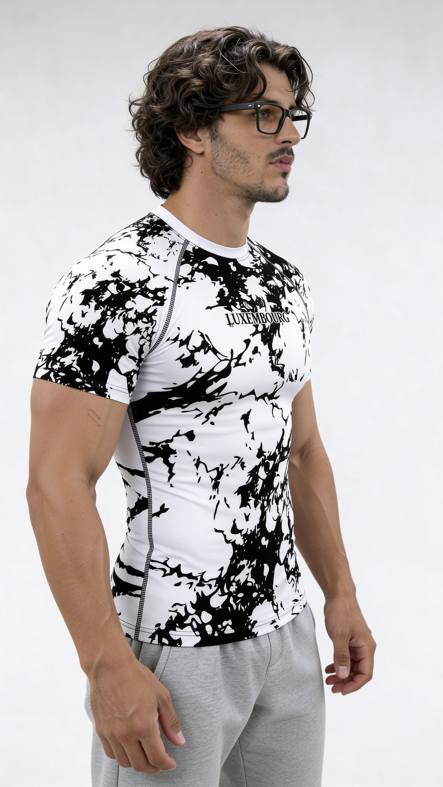 LUXENBOURG Black and white Compression Tee