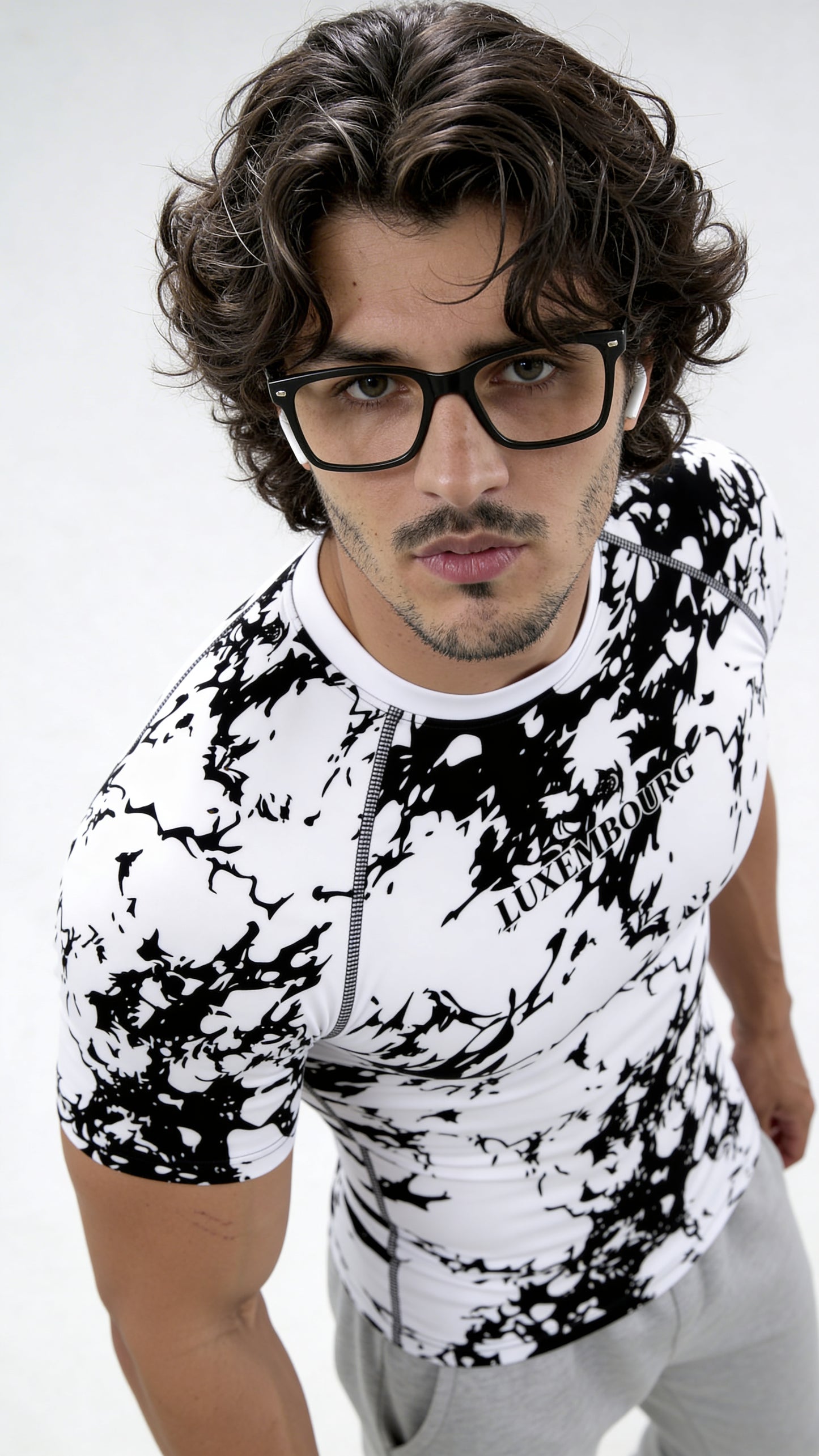 LUXENBOURG Black and white Compression Tee