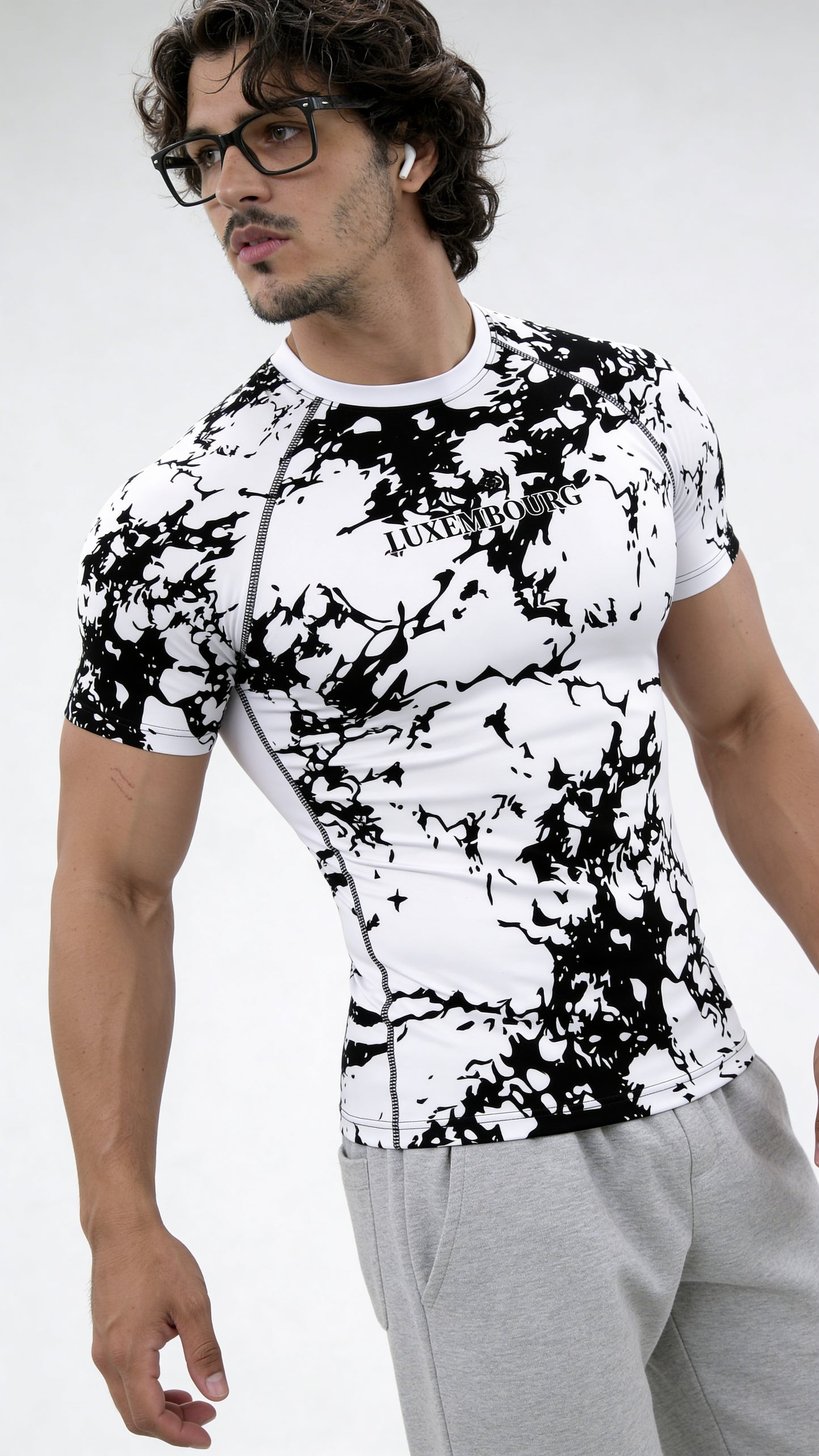 LUXENBOURG Black and white Compression Tee