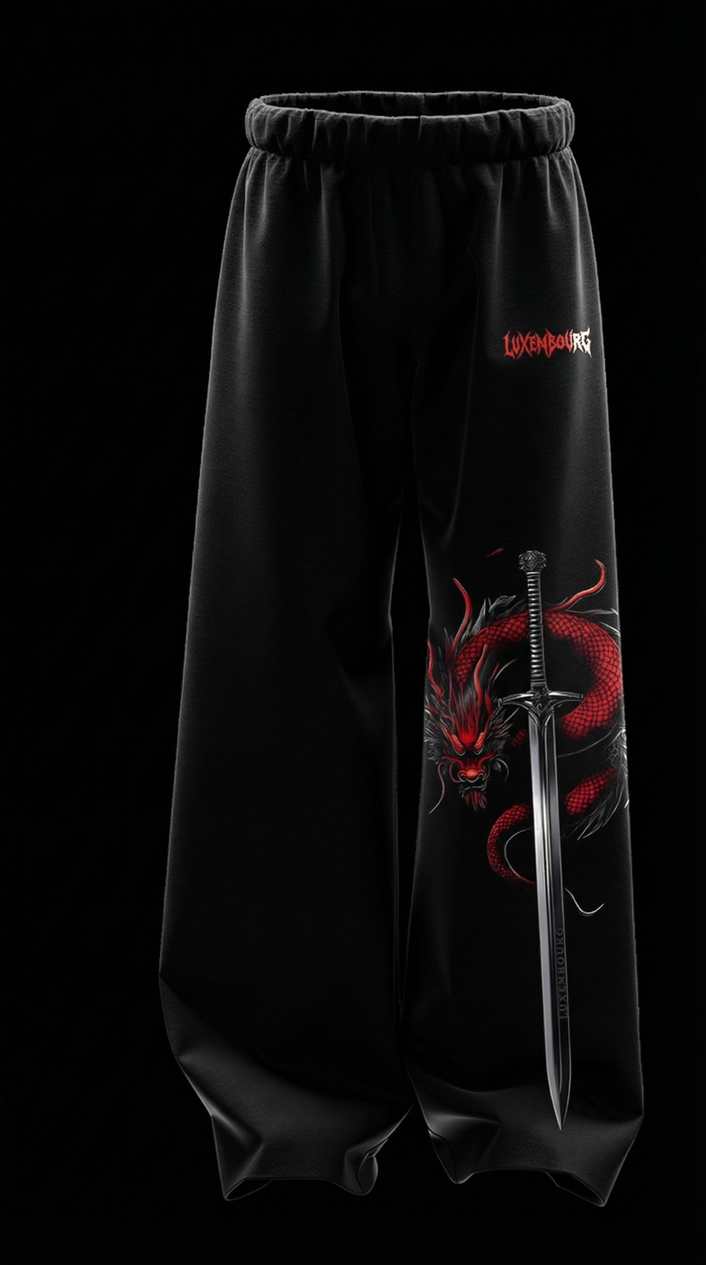 LUXENBOURG Dragon Sword Cotton Baggy Joggers