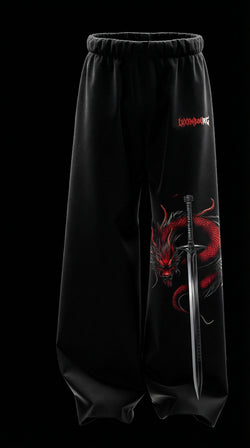 LUXENBOURG Dragon Sword Cotton Baggy Joggers