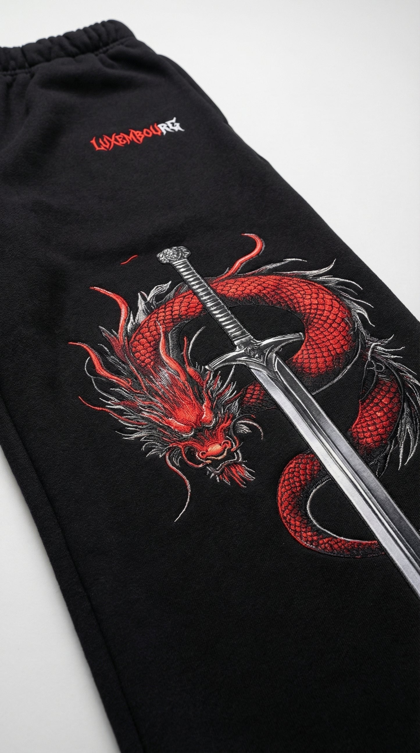 LUXENBOURG Dragon Sword Cotton Baggy Joggers