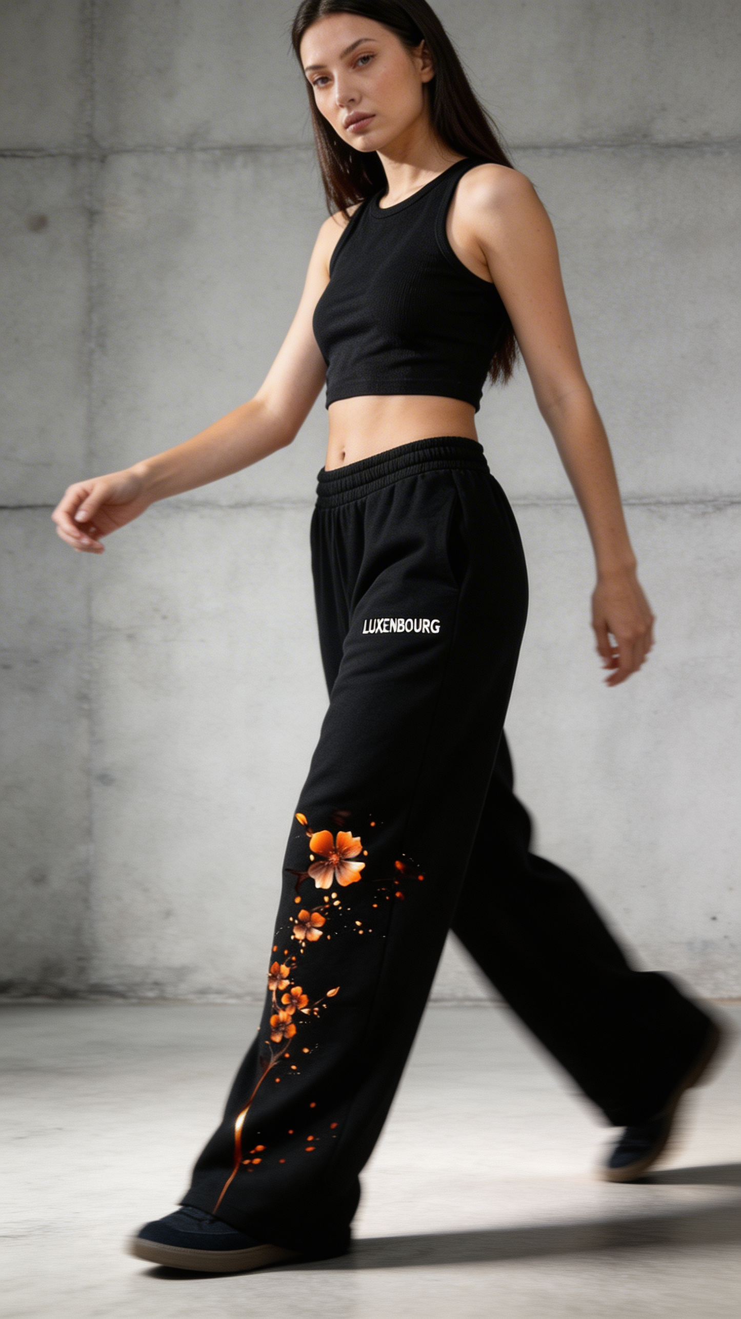 Burnt Bloom Statement Cotton Sweatpants