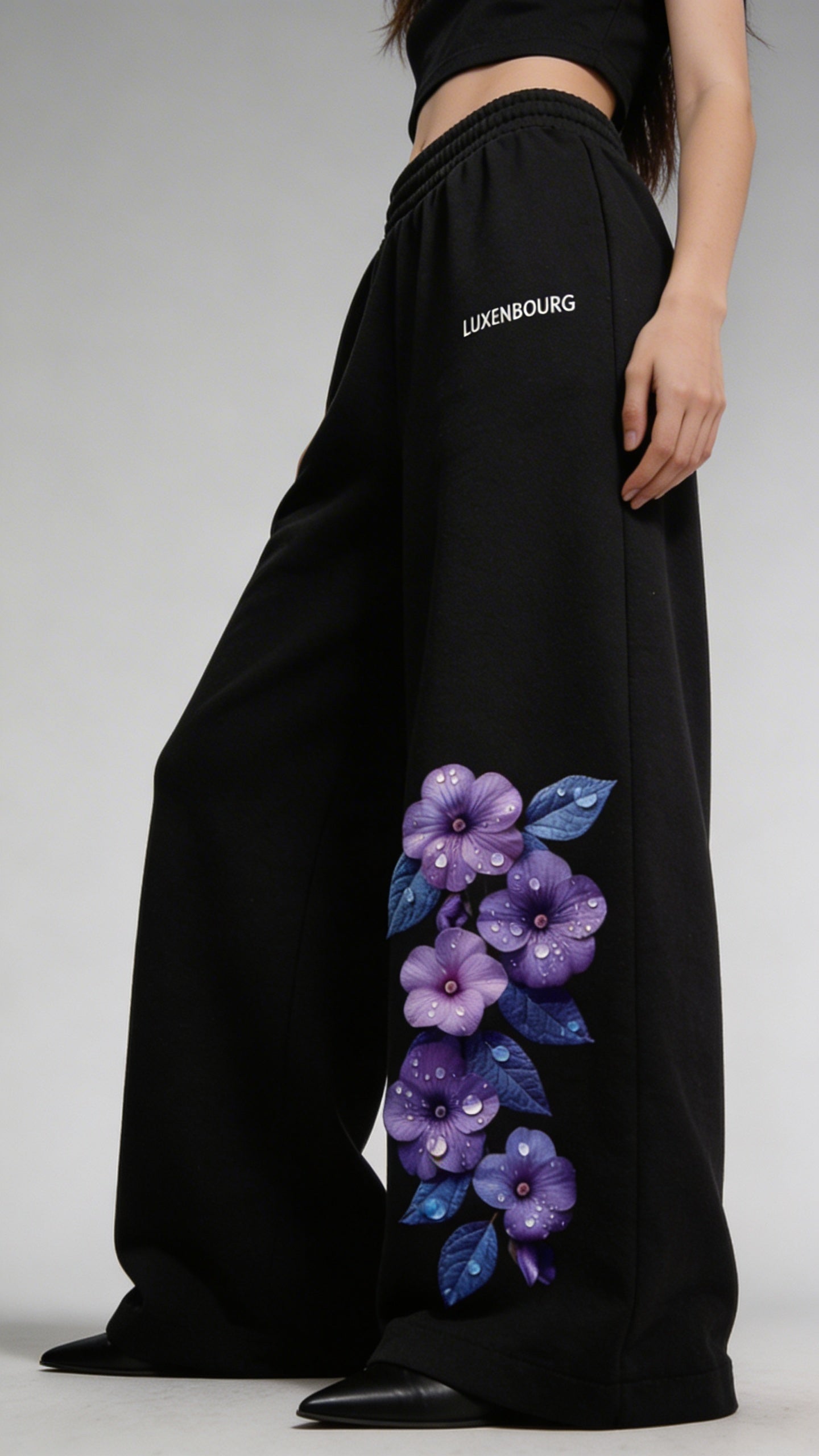 Noir Floral Baggy Cotton Lower