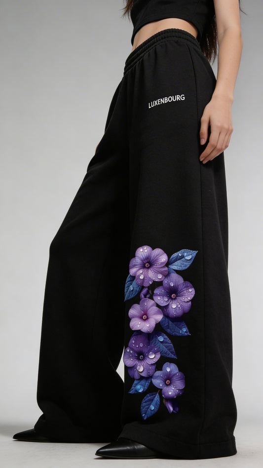 Noir Floral Baggy Cotton Lower