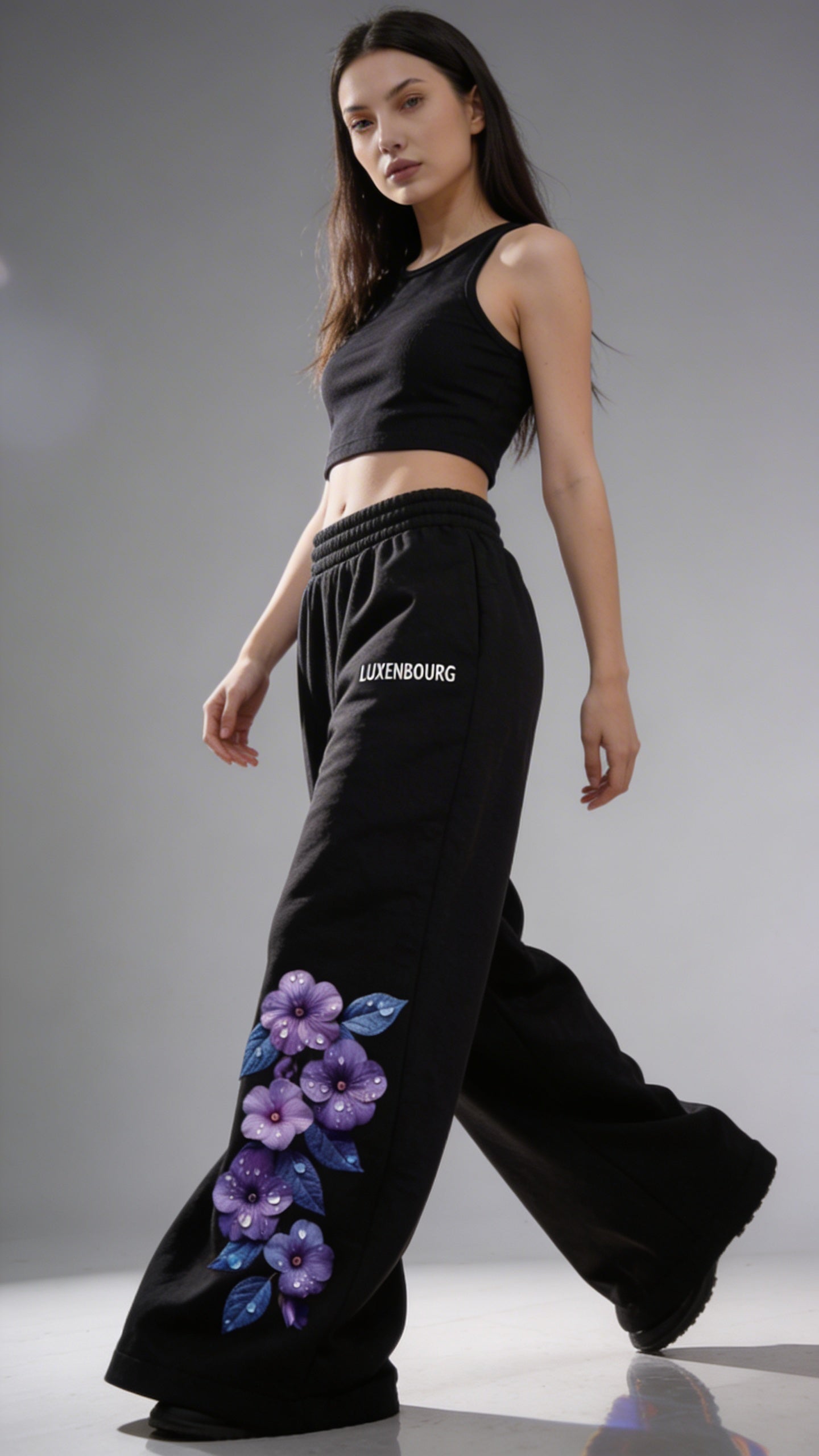 Noir Floral Baggy Cotton Lower