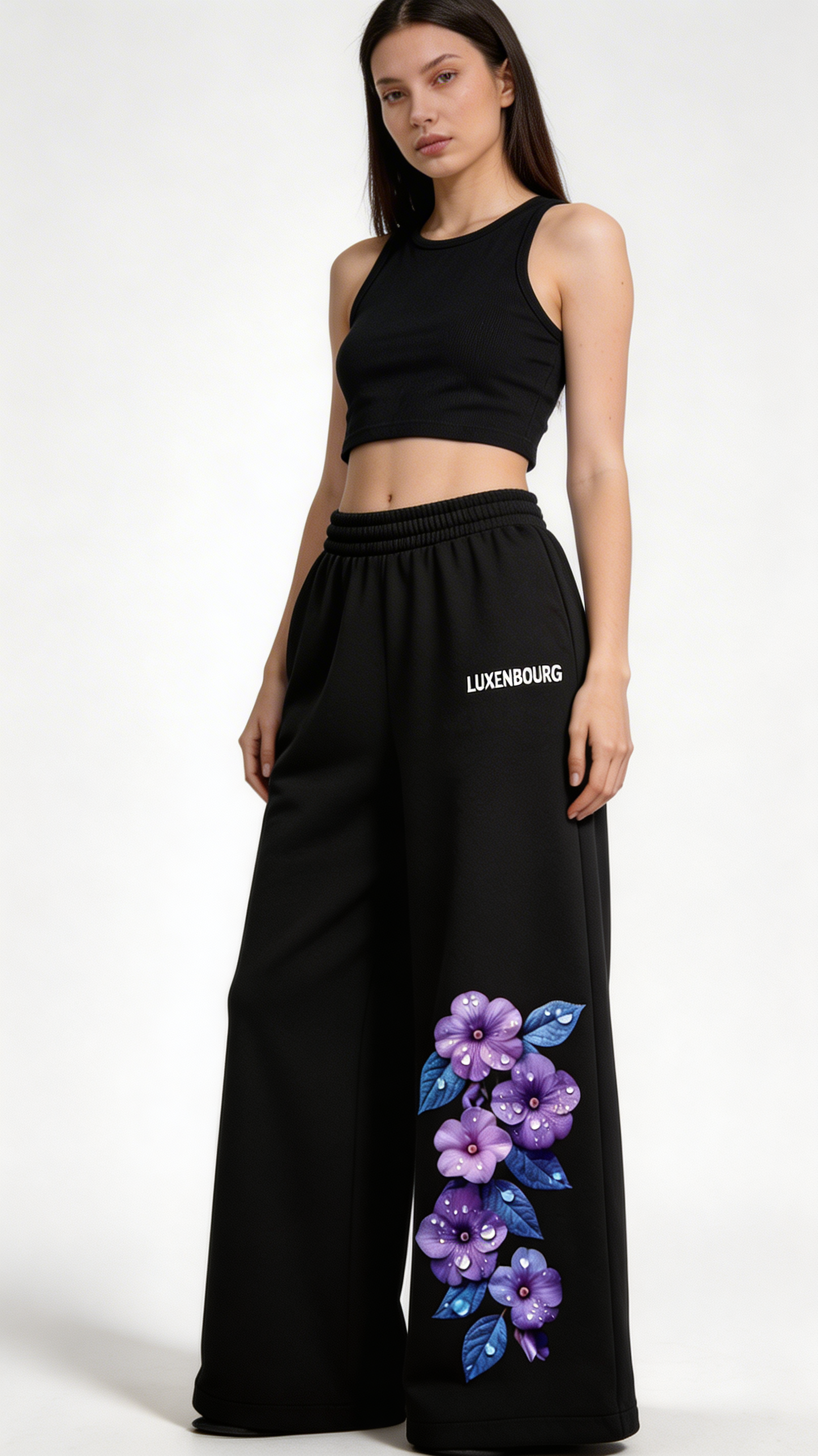Noir Floral Baggy Cotton Lower