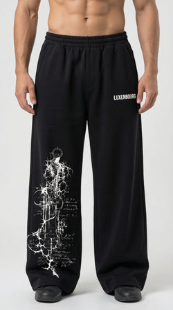 LUXENBOURG Void Script Baggy Cotton Joggers