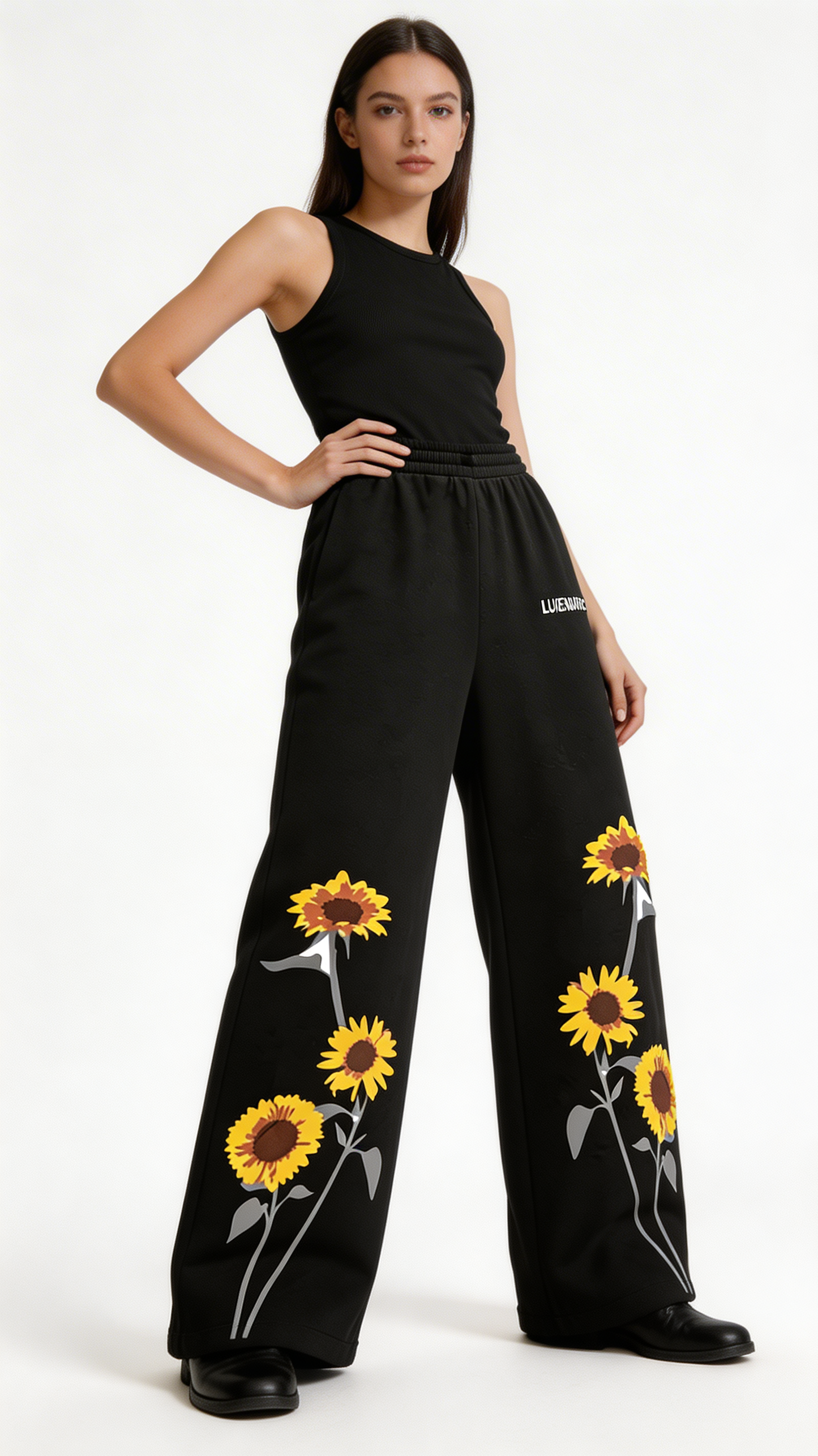 Baggy Sunflower Cotton Joggers