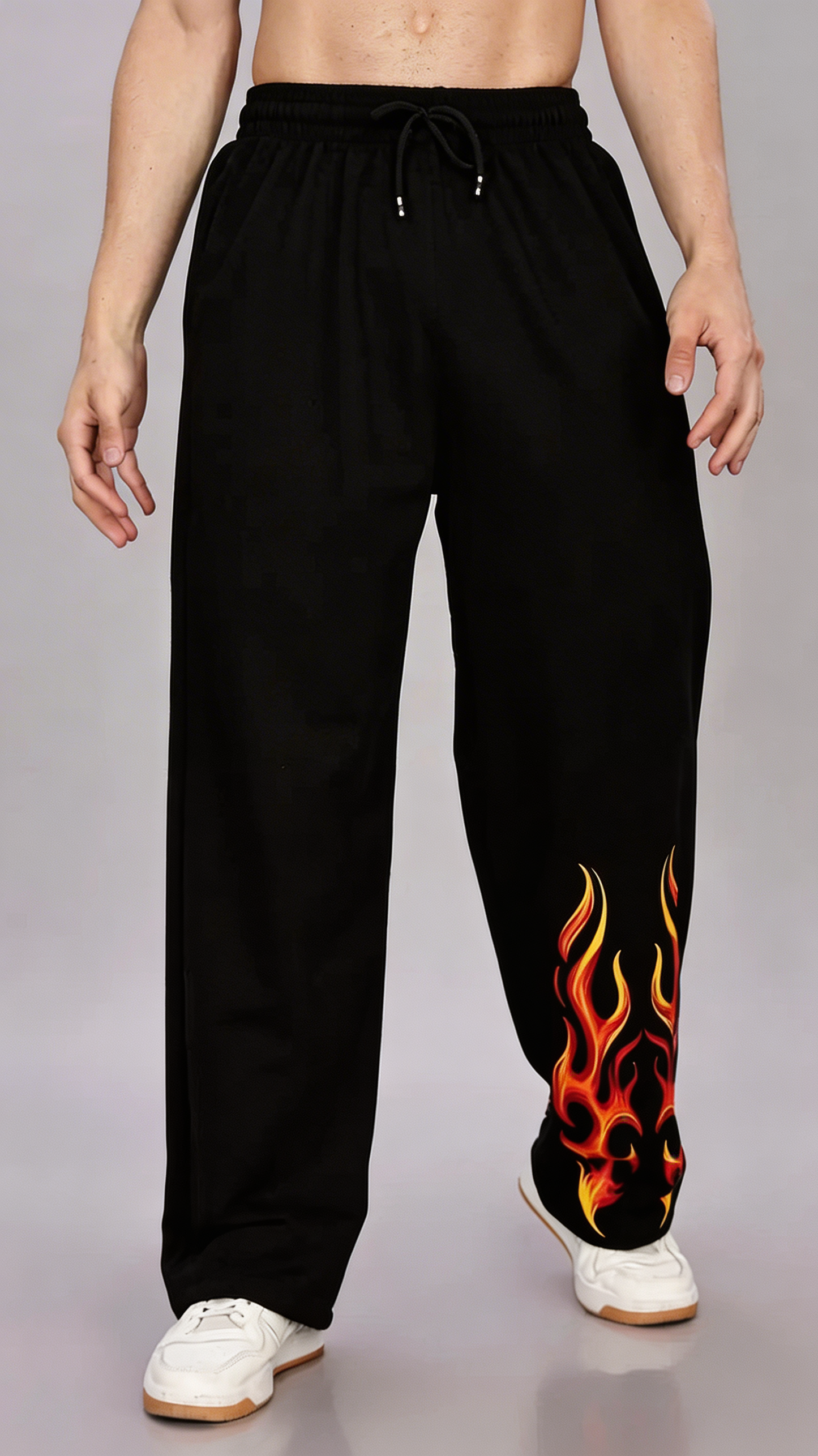 HEAT UNISEX STRAIGHT FIT BAGGY TRACK PANTS