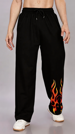 HEAT UNISEX STRAIGHT FIT BAGGY TRACK PANTS