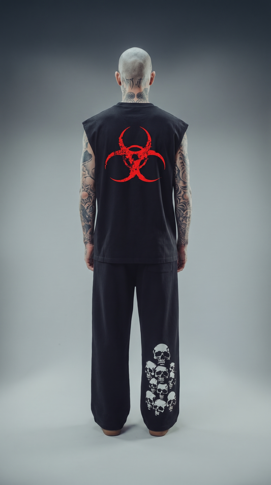LUXENBOURG RED CONTAGION COTTON OVERSIZED FIT