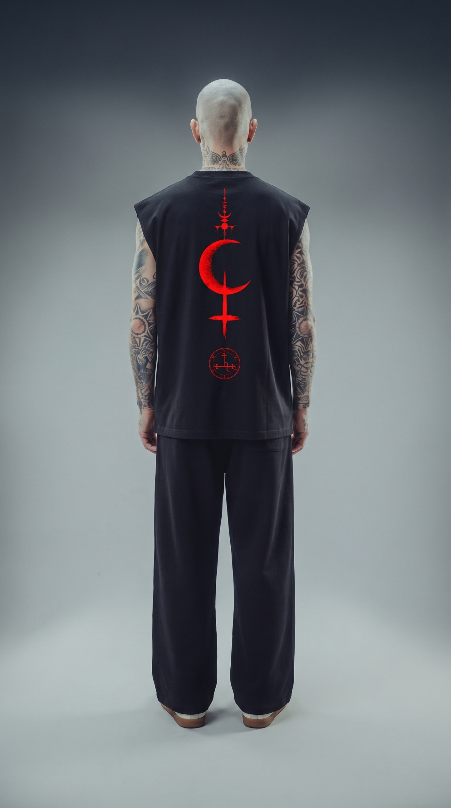 LUXENBOURG DEVIL’S CRESCENT COTTON BAGGY VEST