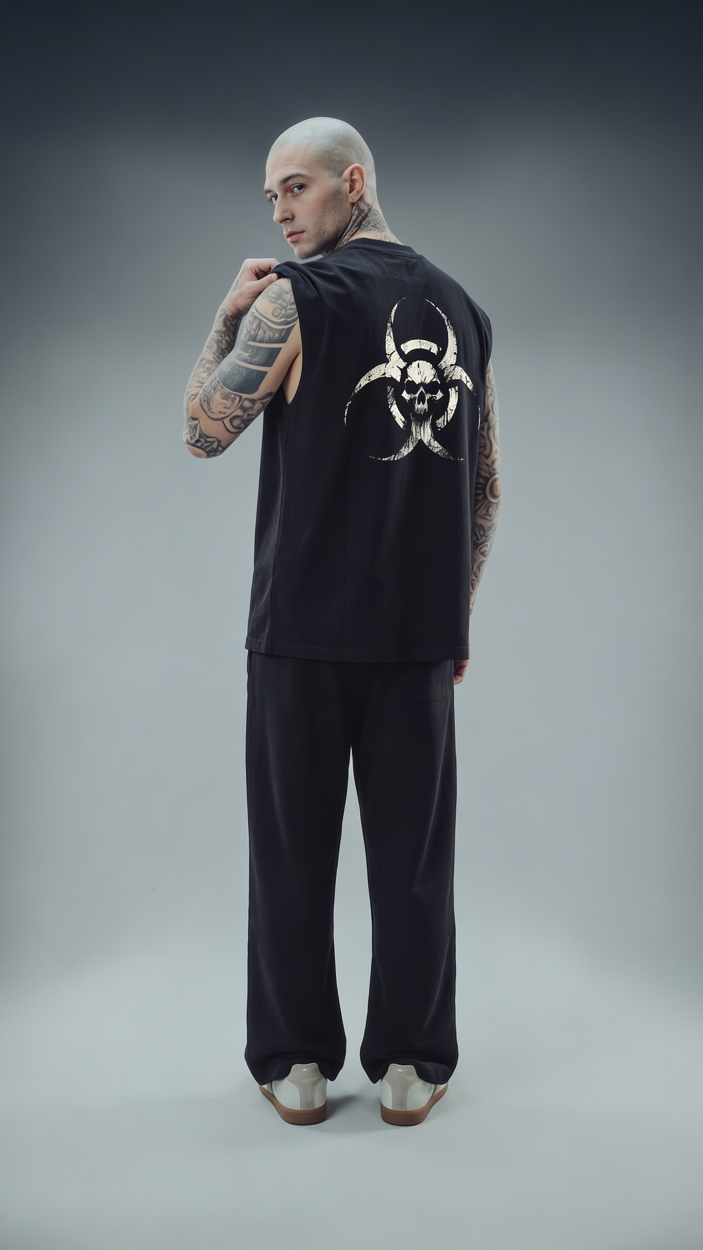 BLACKOUT PROTOCOL Cotton Oversized Vest