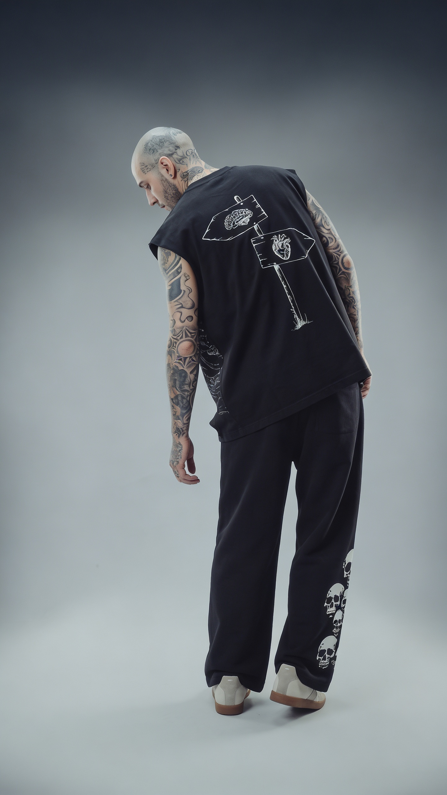 LUXENBOURG  HEART OVER MIND COTTON OVERSIZED VEST