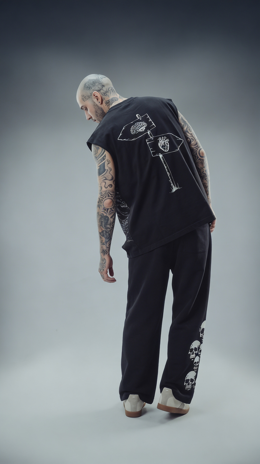 LUXENBOURG  HEART OVER MIND COTTON OVERSIZED VEST