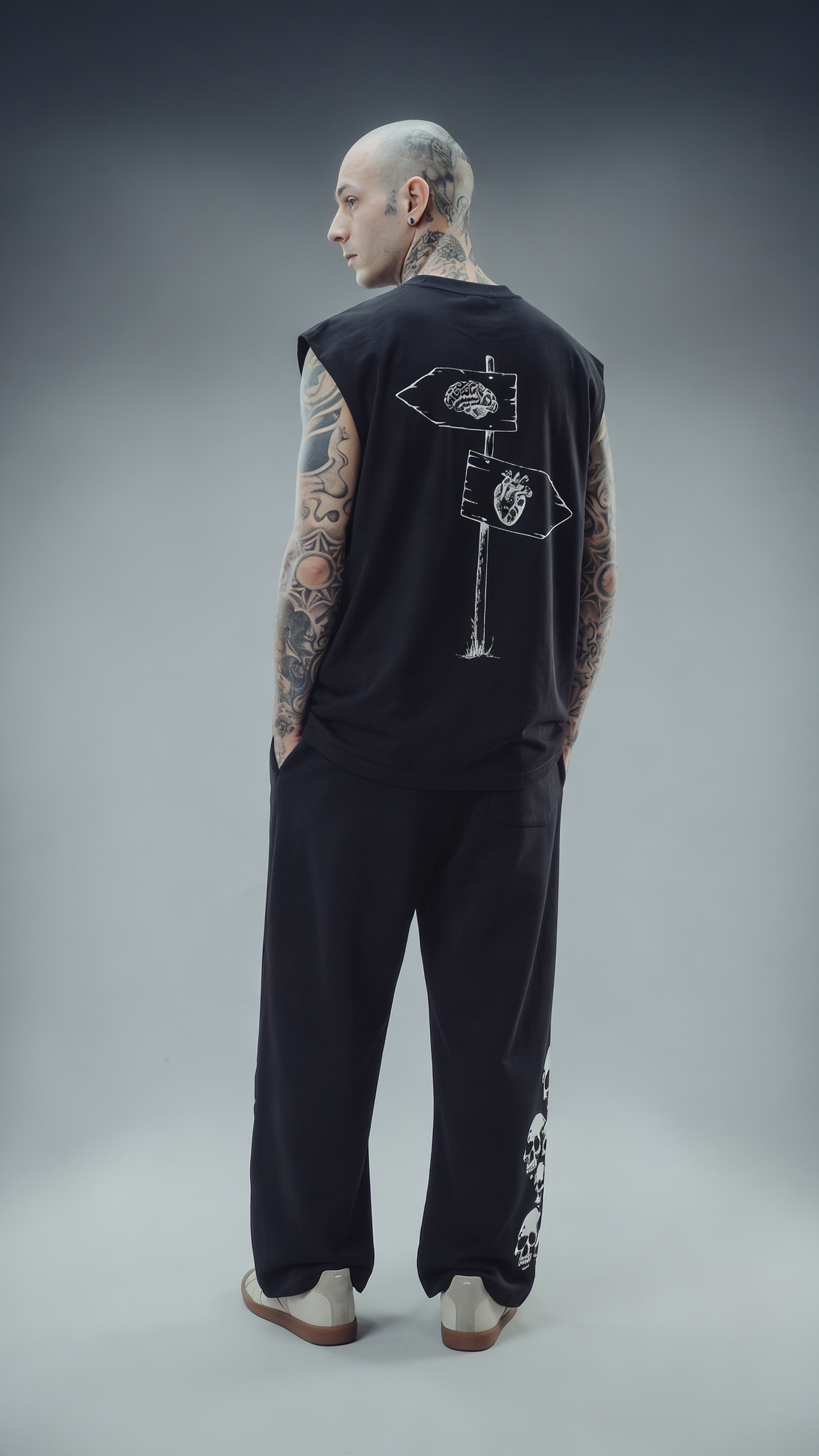 LUXENBOURG  HEART OVER MIND COTTON OVERSIZED VEST