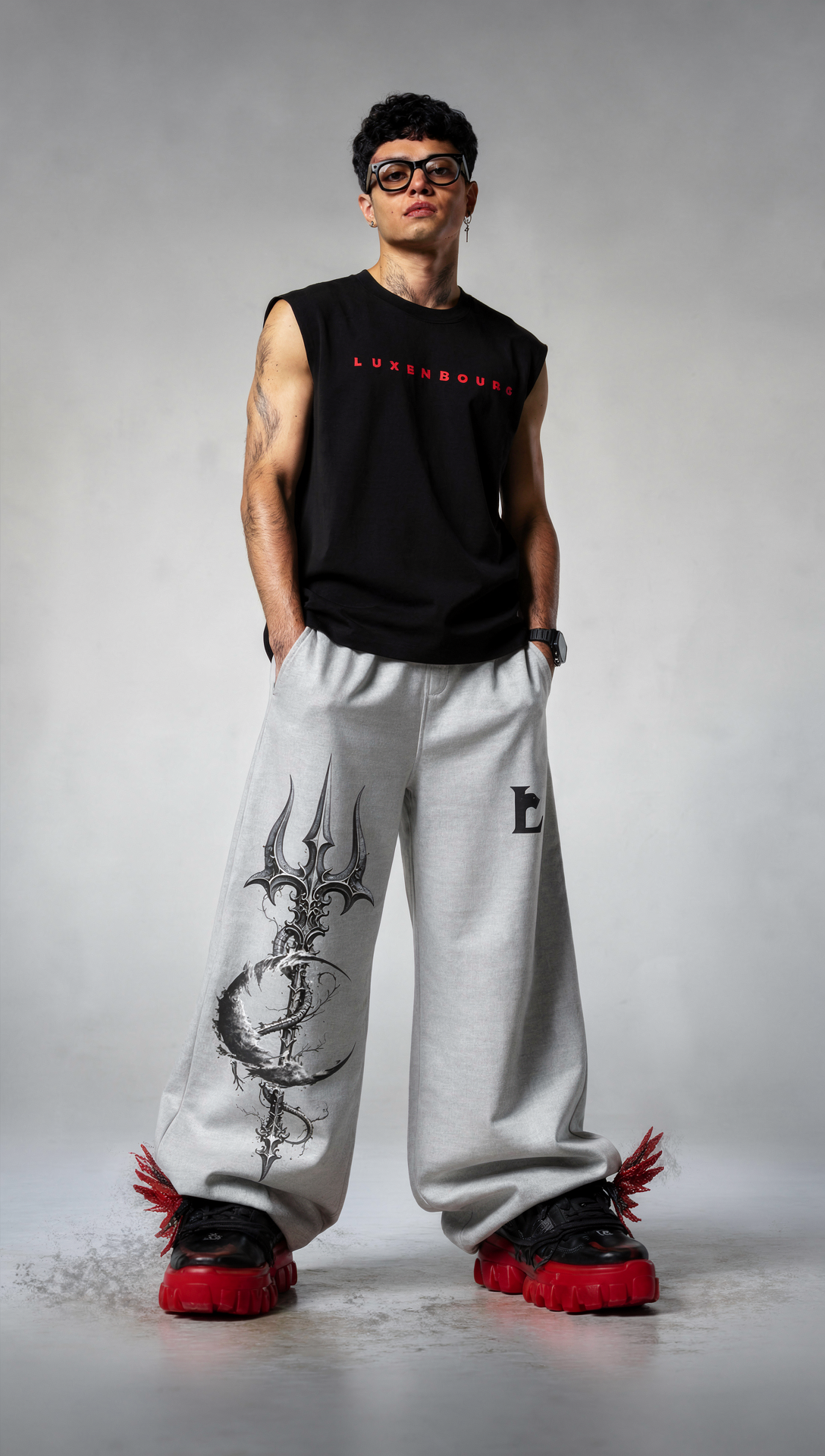 LUXENBOURG Leviathan GRAY OVERSIZED JOGGER