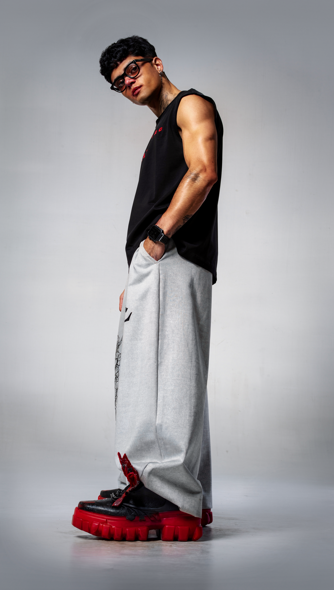 LUXENBOURG Revenant GRAY BAGGY COTTON LOWER
