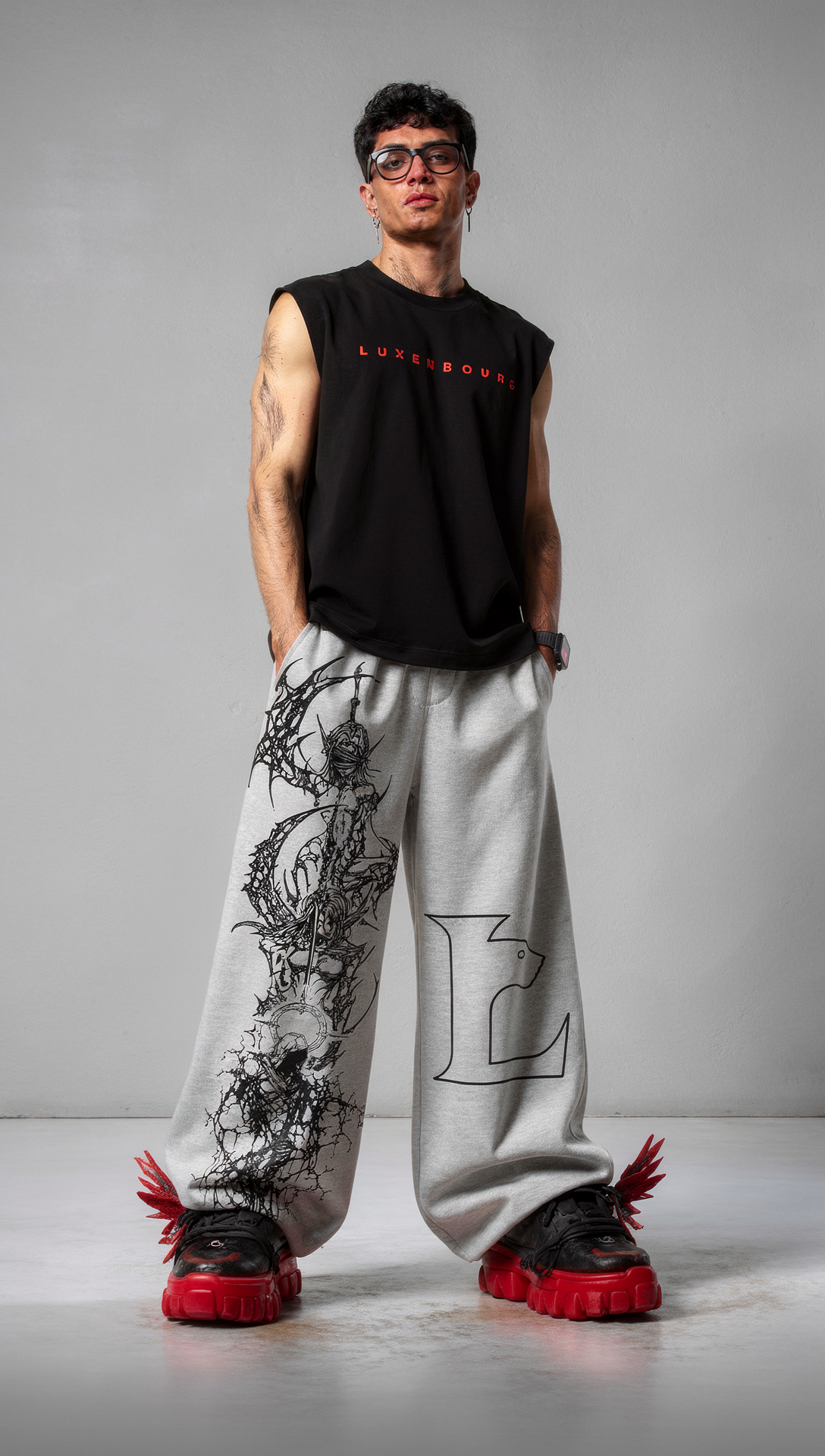 LUXENBOURG Revenant GRAY BAGGY COTTON LOWER