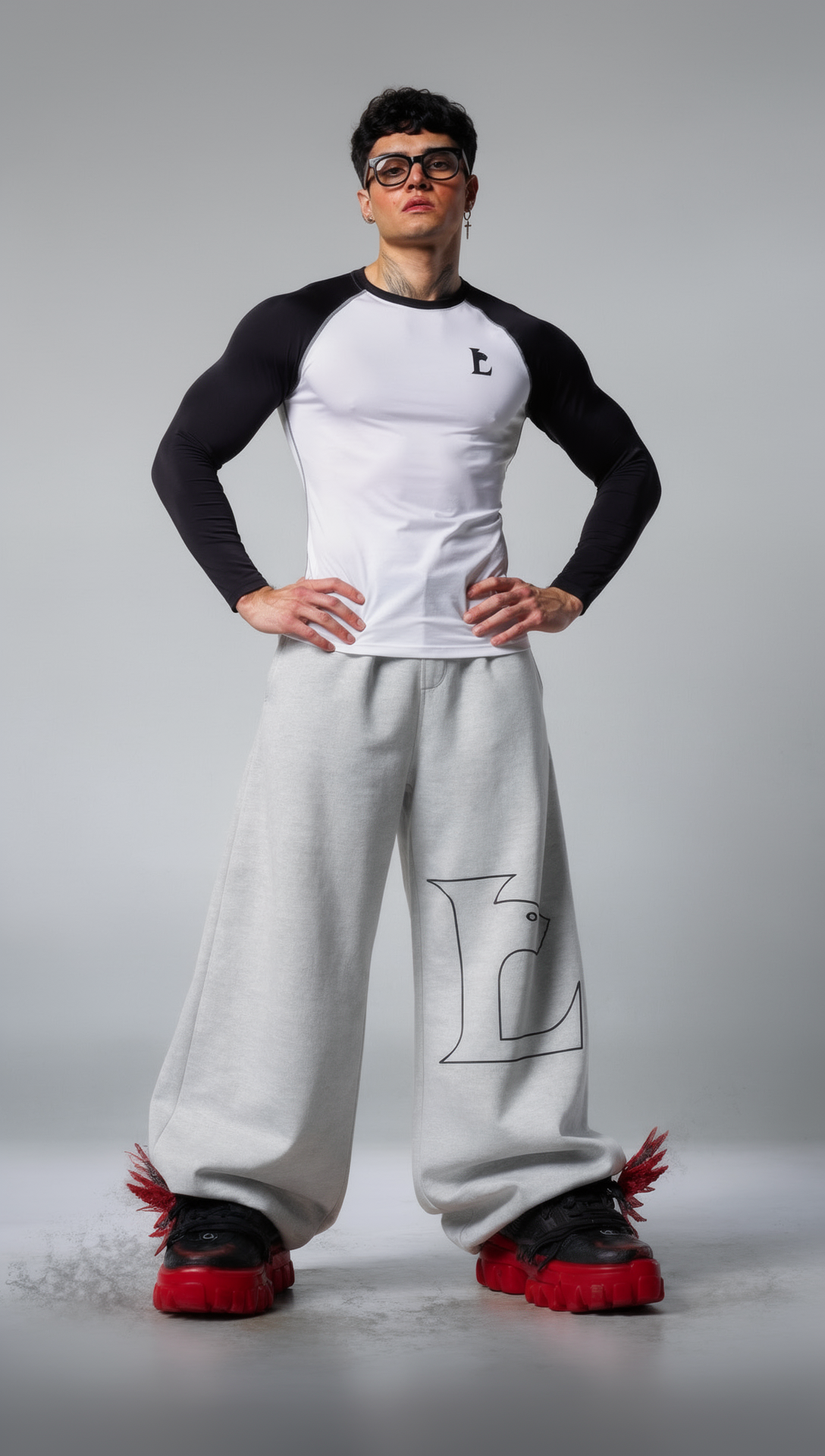 LUXENBOURG WHITE RAGLAN COMPRESSION TEE