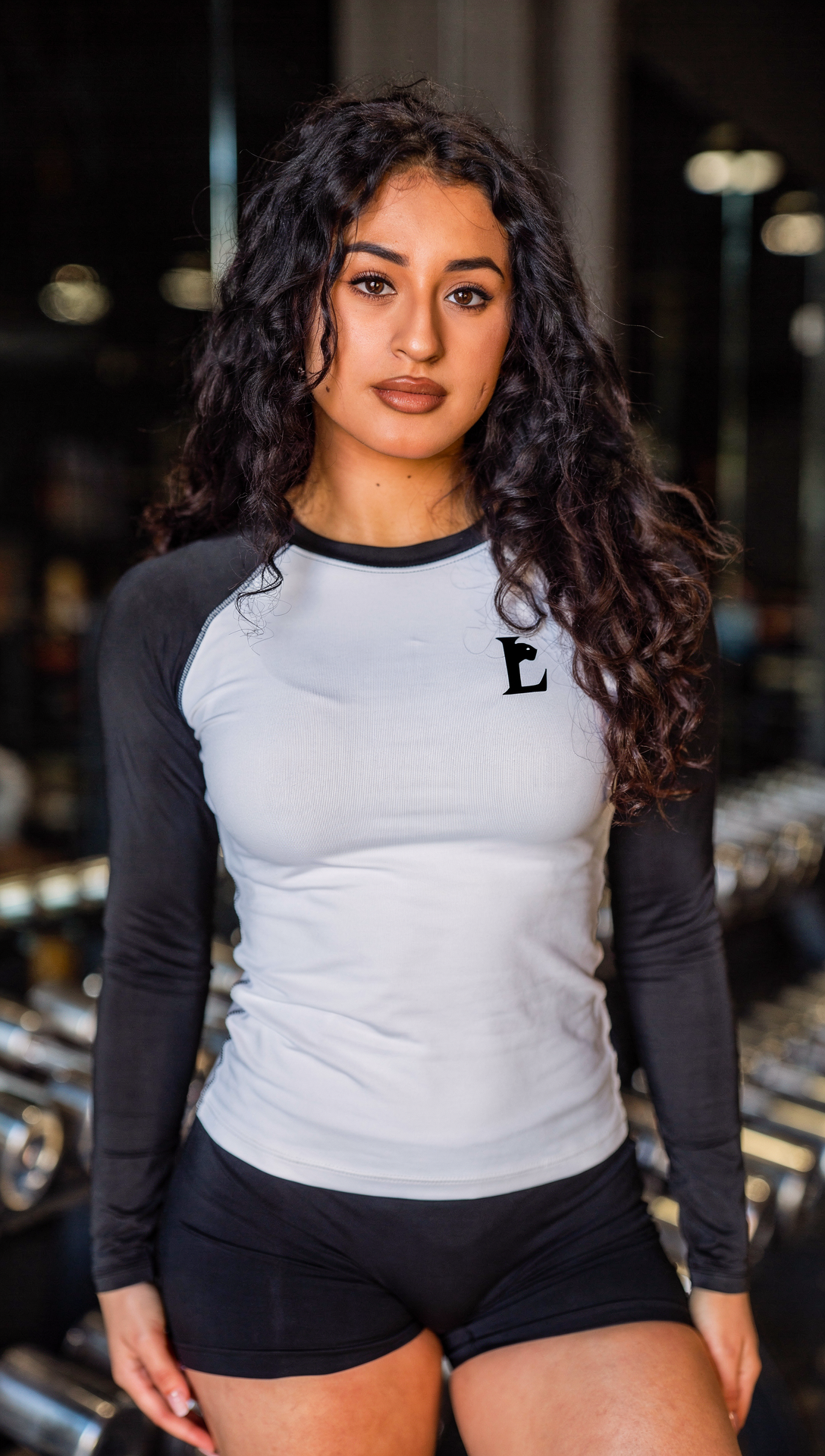 White Black Raglaan Compression Tee